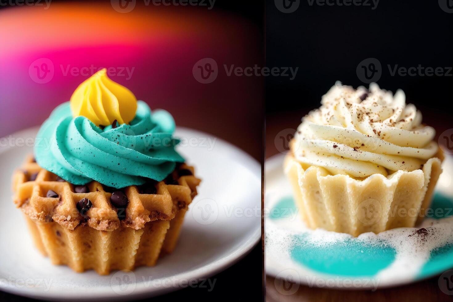 delicious ice cream in a cup, close-up, on the table. sweet food. photo