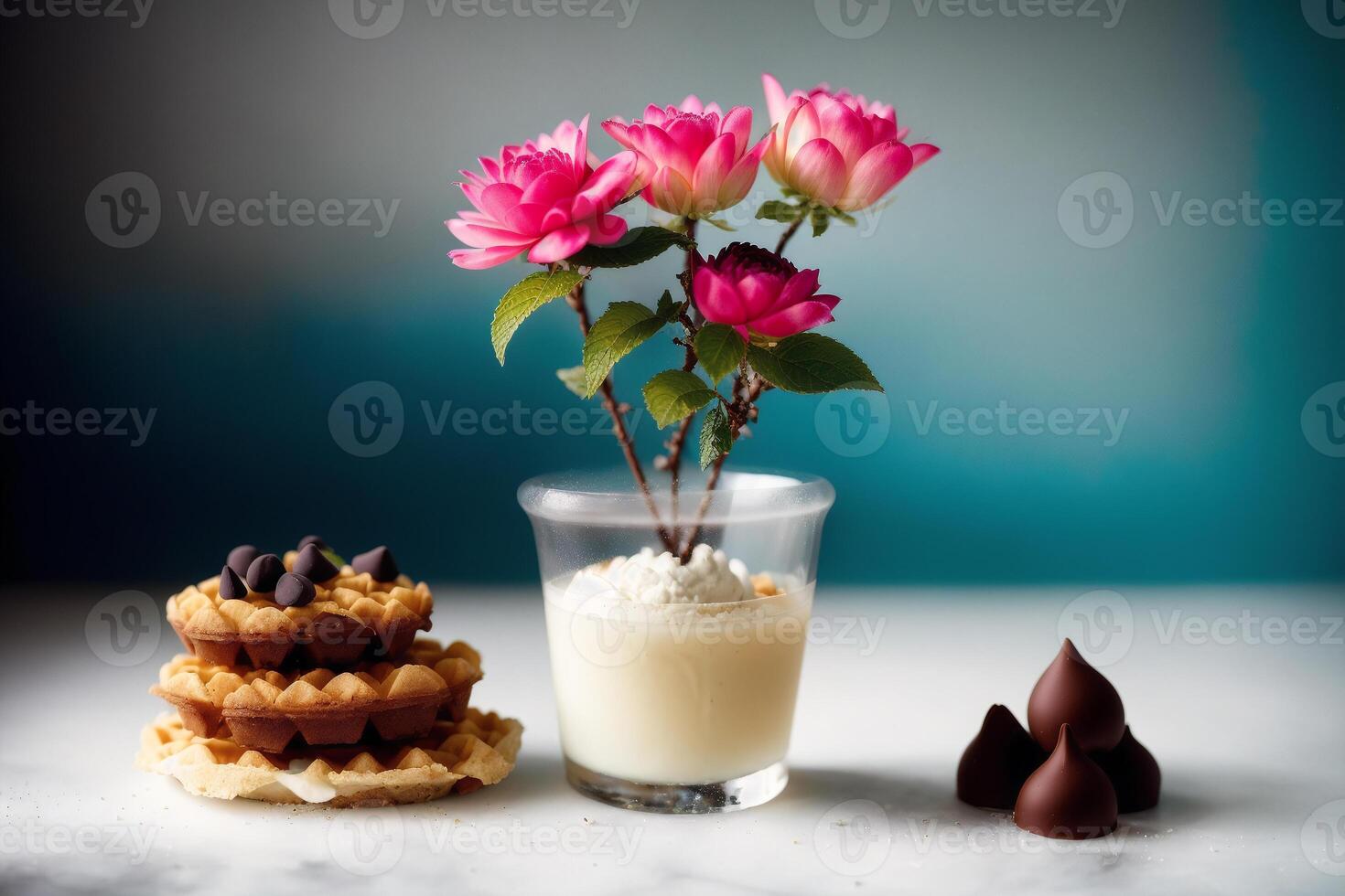 delicious ice cream in a cup, close-up, on the table. sweet food. photo