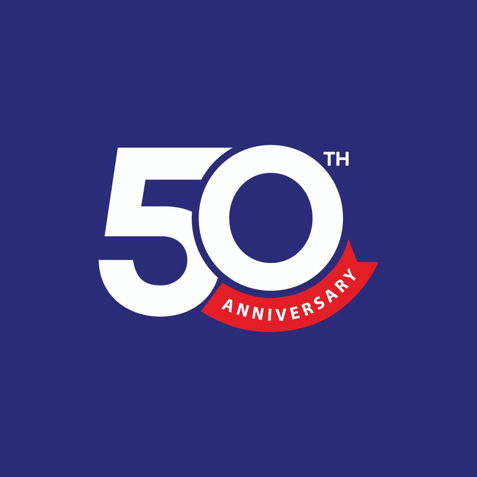 50 años aniversario logo diseño. 50 aniversario Insignia diseño con cinta. firmar y símbolo para celebrando empresa o negocio cumpleaños. vector