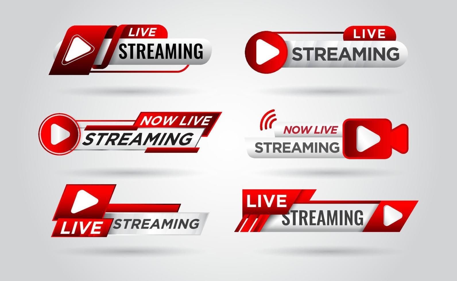 Live Video Streaming Icon Pack for Online Platform vector