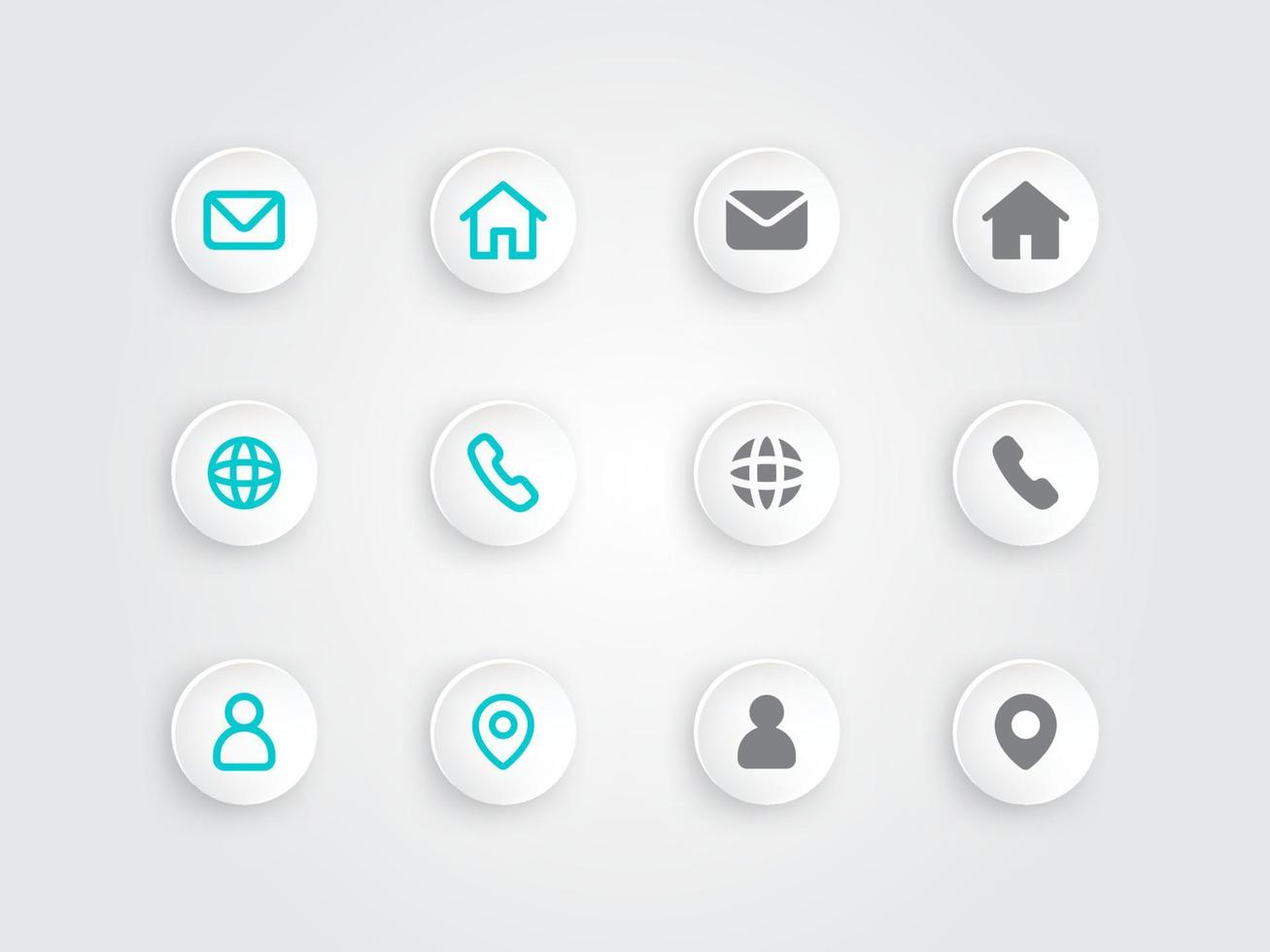 Business Profile Contact Icons Pack vector