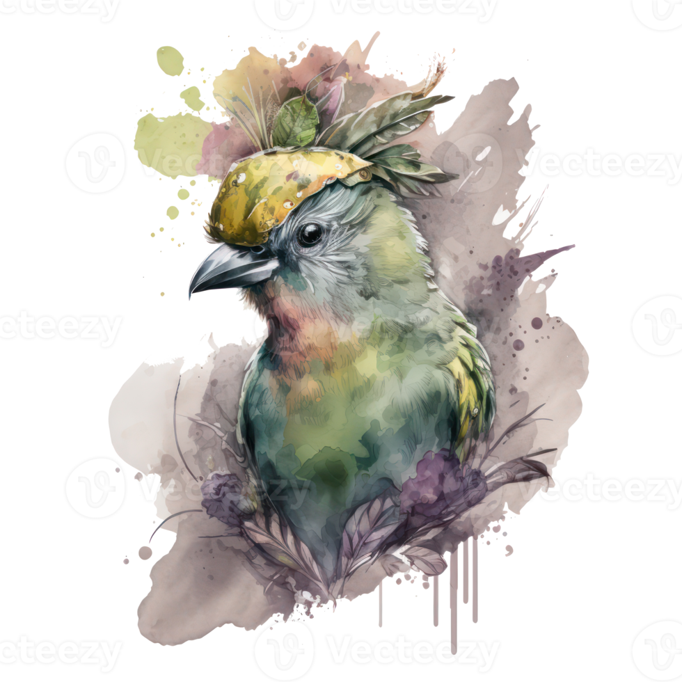 Bird watercolor . AI Generated png