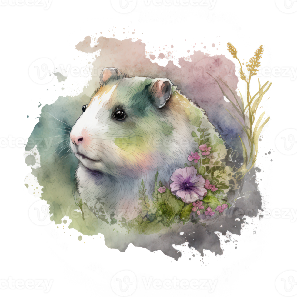 hamster watercolor . AI Generated png