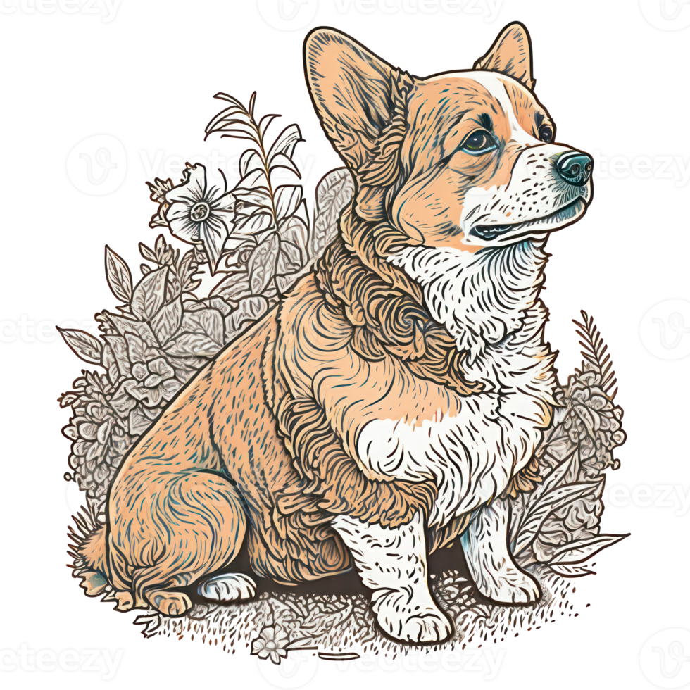 Corgi . AI Generated png