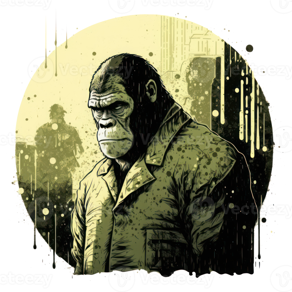 Gorilla . AI Generated png