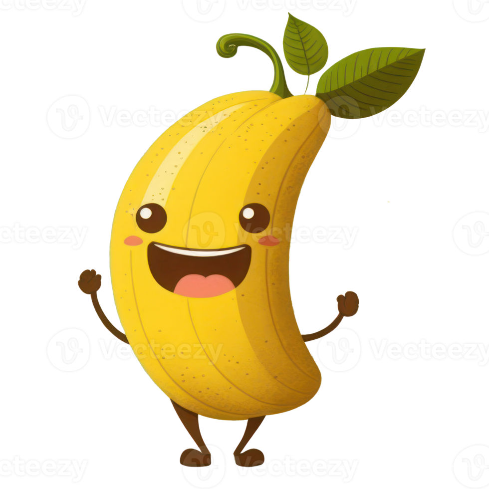 fofa feliz banana personagem . ai gerado png