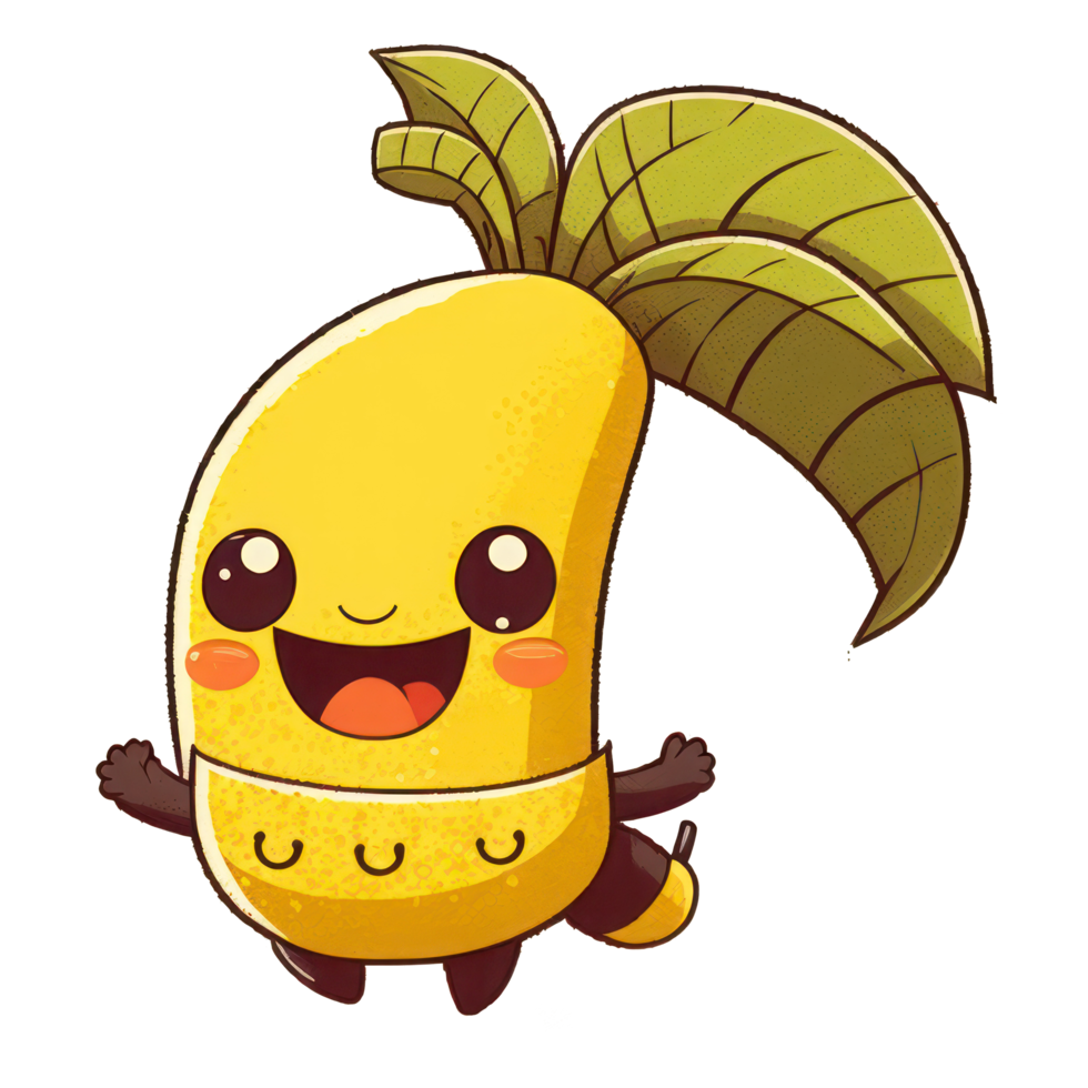 cute happy banana character . AI Generated png