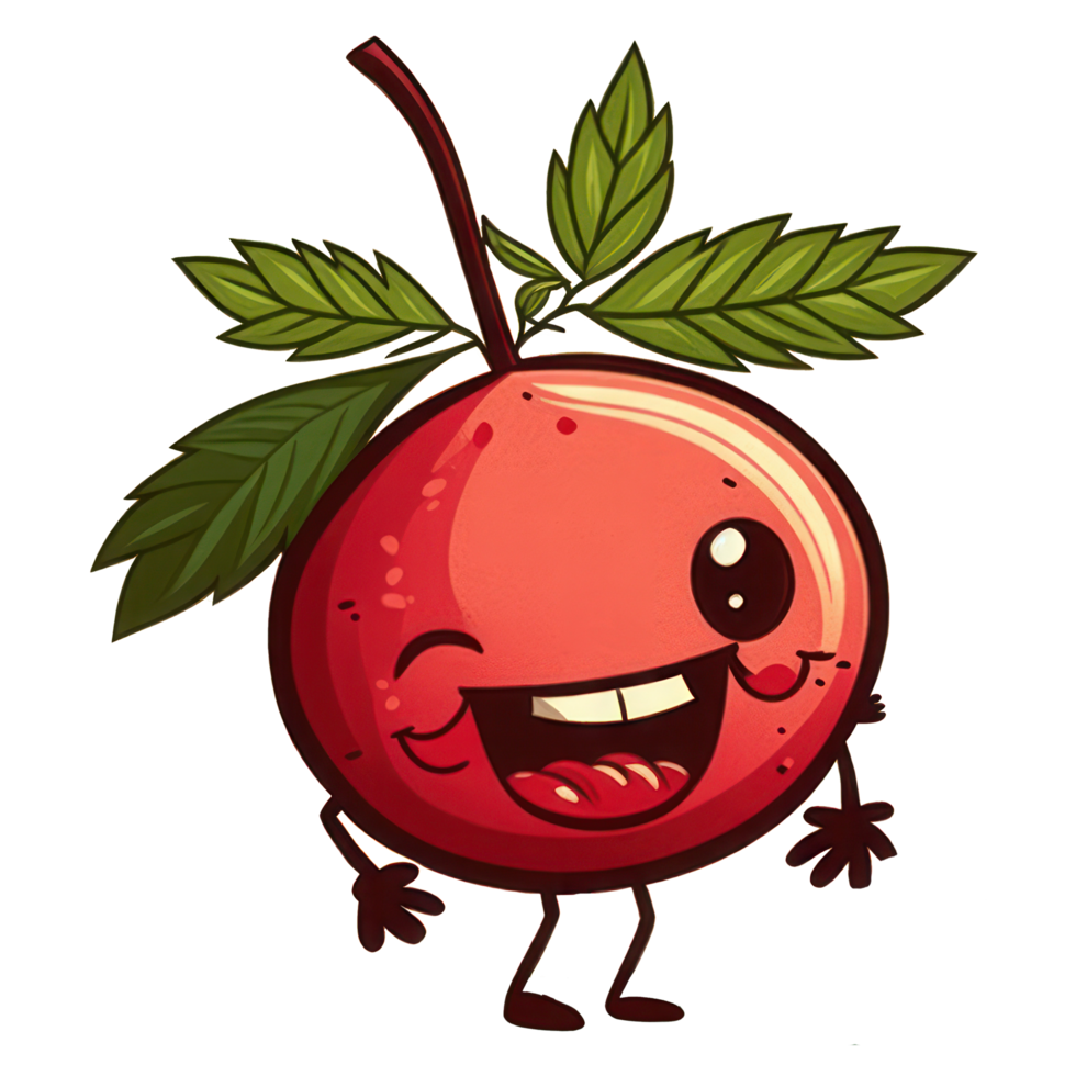 cute happy cranberry character . AI Generated png