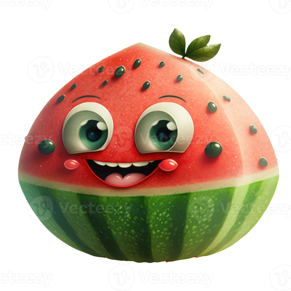 cute happy melon character . AI Generated png