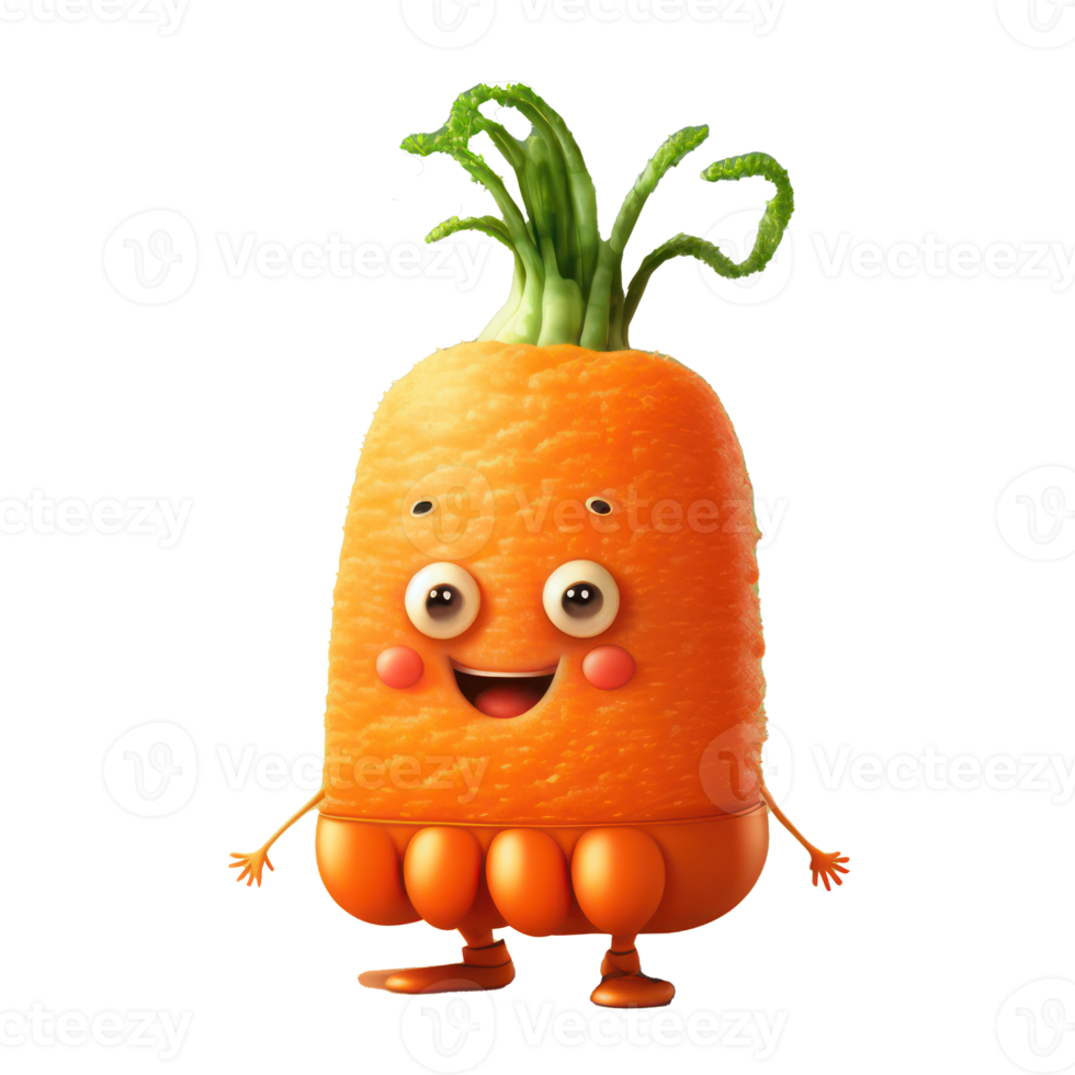 cute happy carrot character . AI Generated png