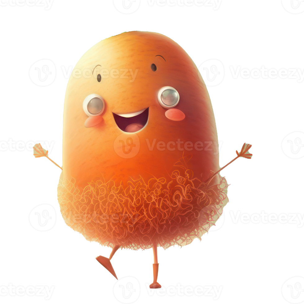 cute happy carrot character . AI Generated png