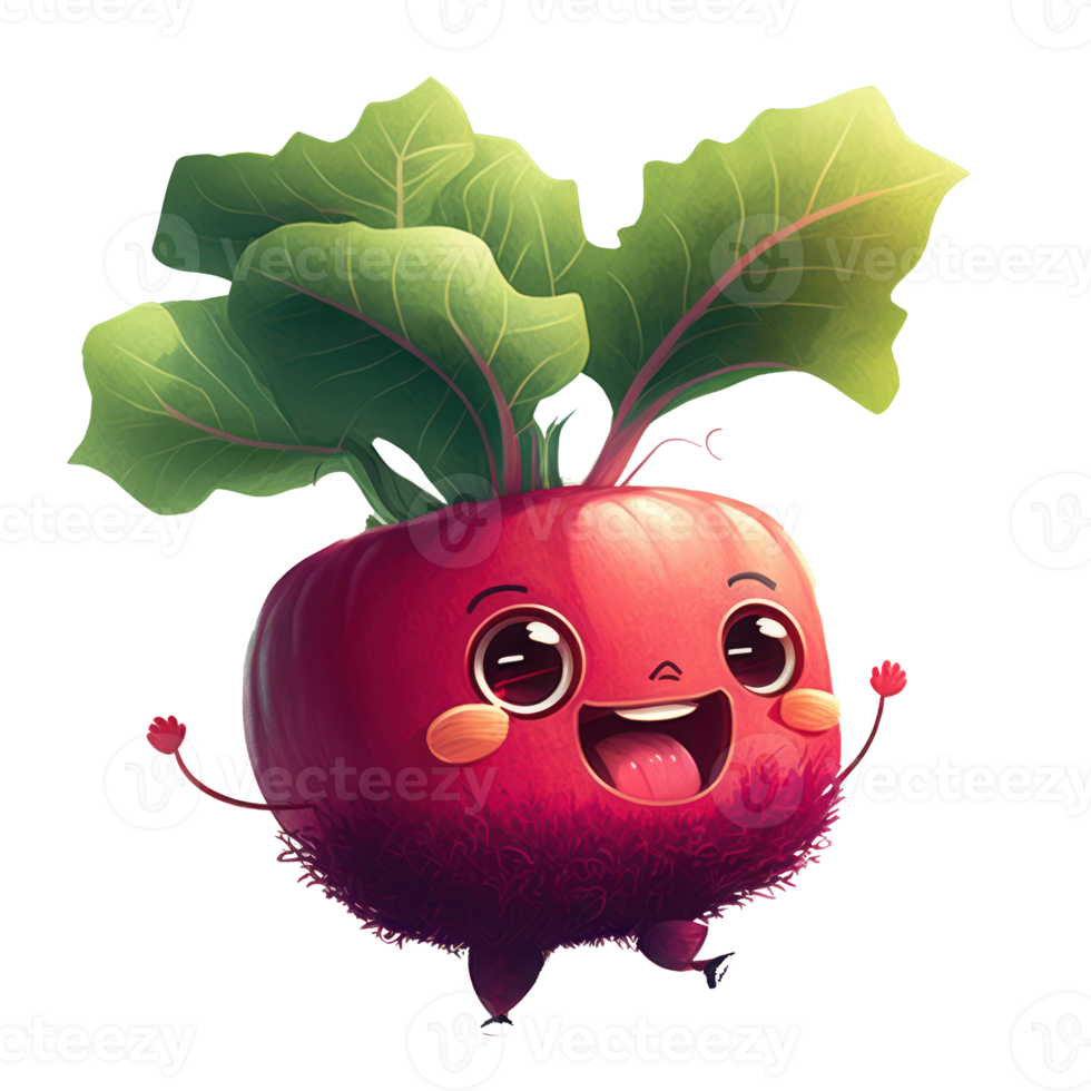cute happy beet character . AI Generated png