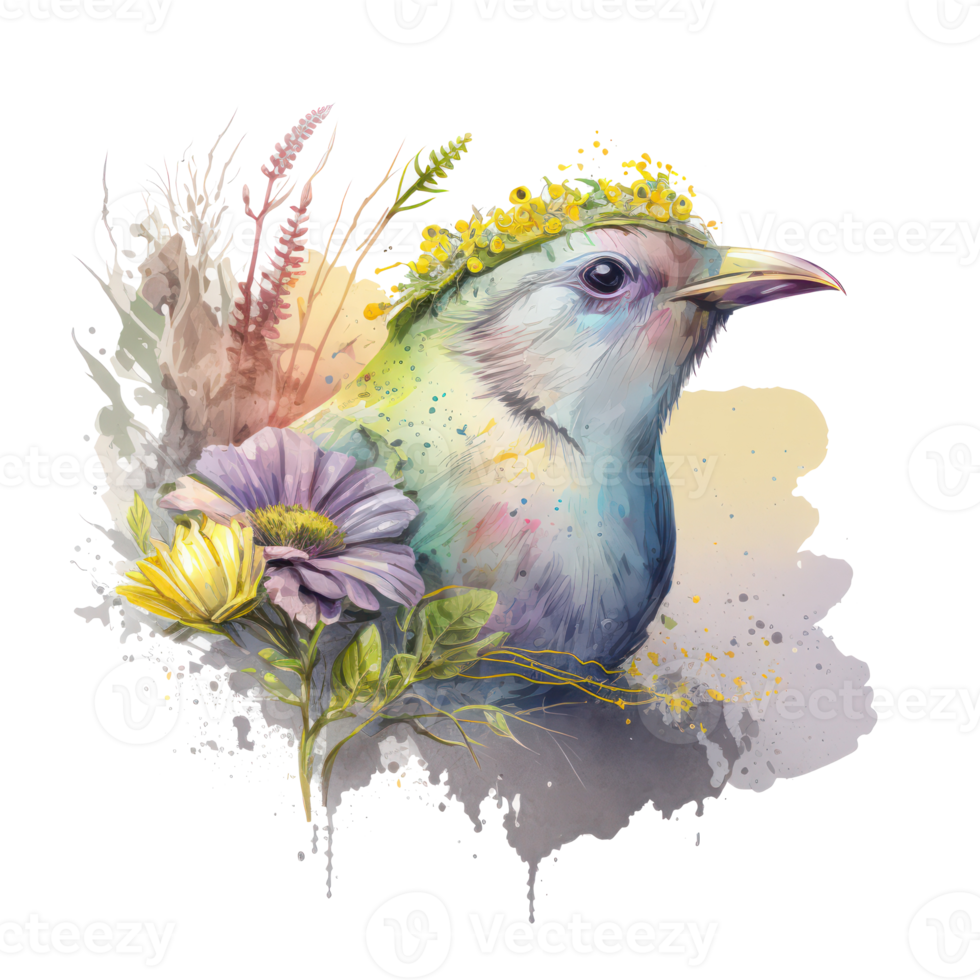 Bird watercolor . AI Generated png