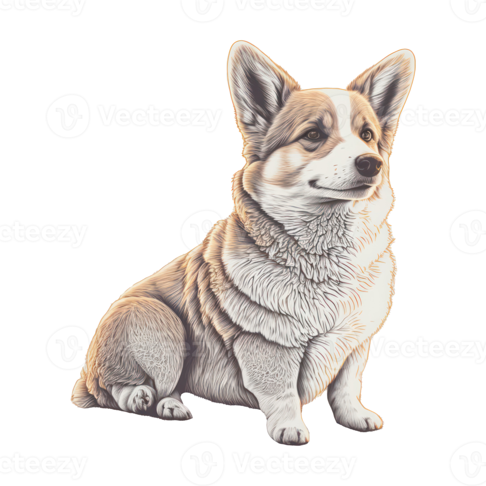 Corgi . AI Generated png