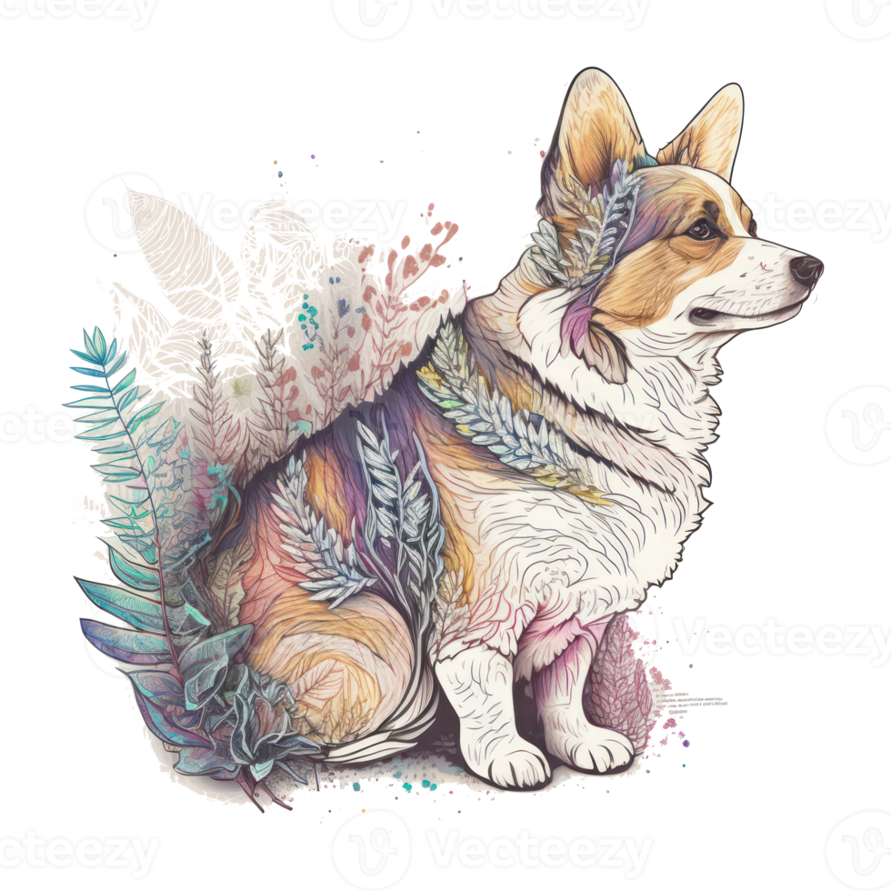 Corgi . AI Generated png