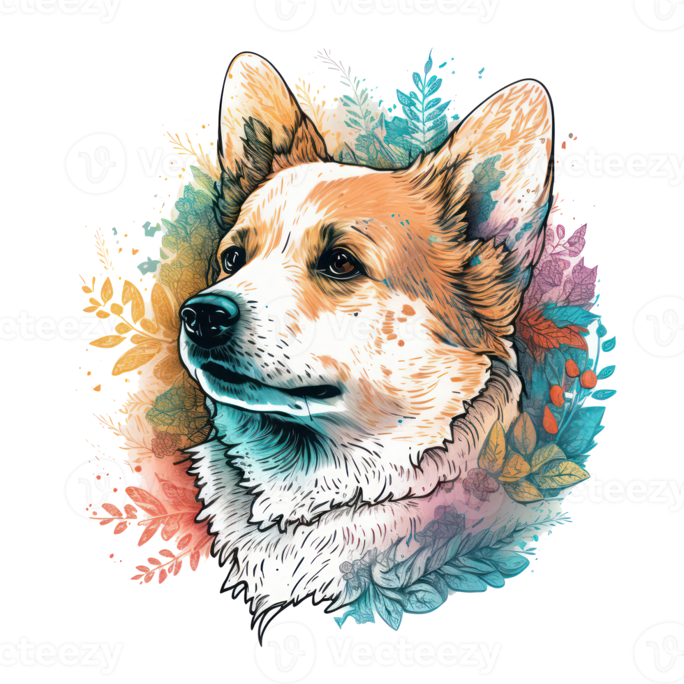 Corgi . AI Generated png