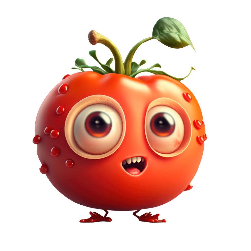 cute happy tomato character . AI Generated png