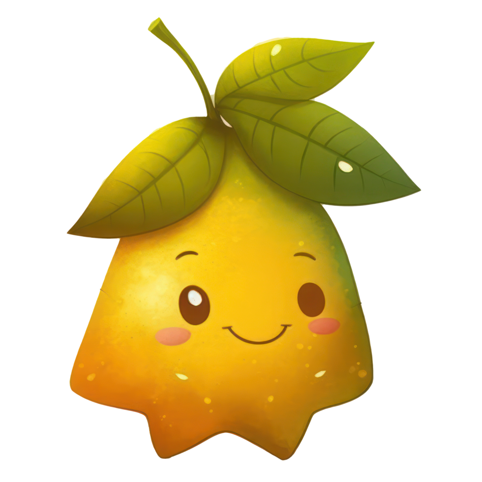 cute happy star fruit character . AI Generated png