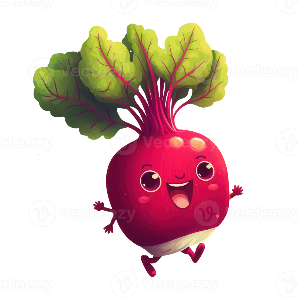 cute happy beet character . AI Generated png
