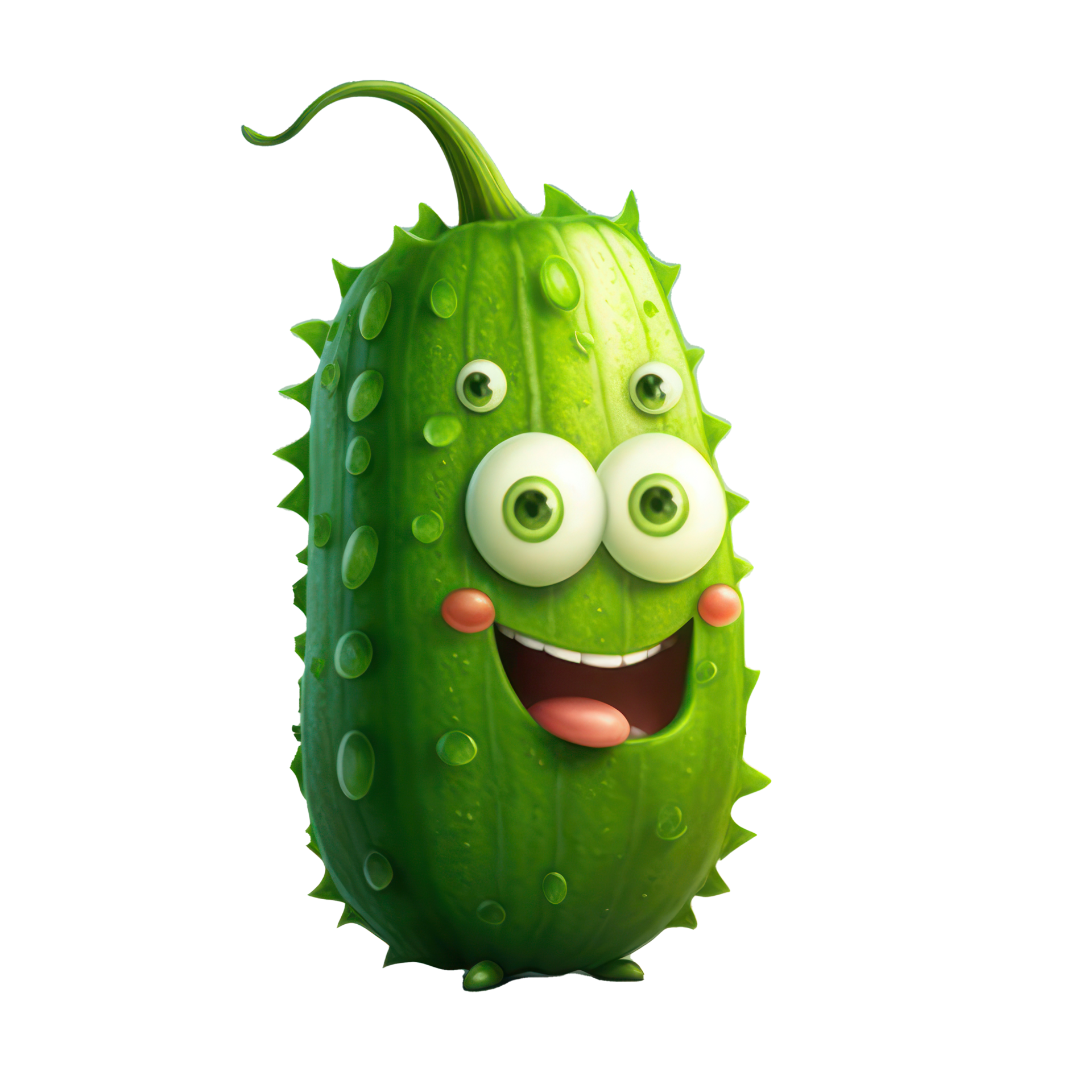 cute happy cucumber character . AI Generated 22948354 PNG