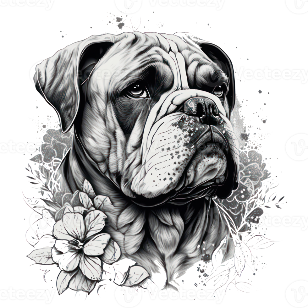 Bulldog . AI Generated png