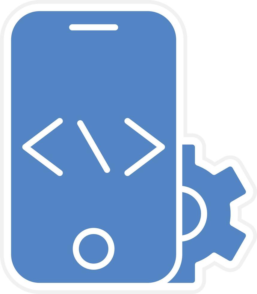 Mobile Coding Vector Icon Design
