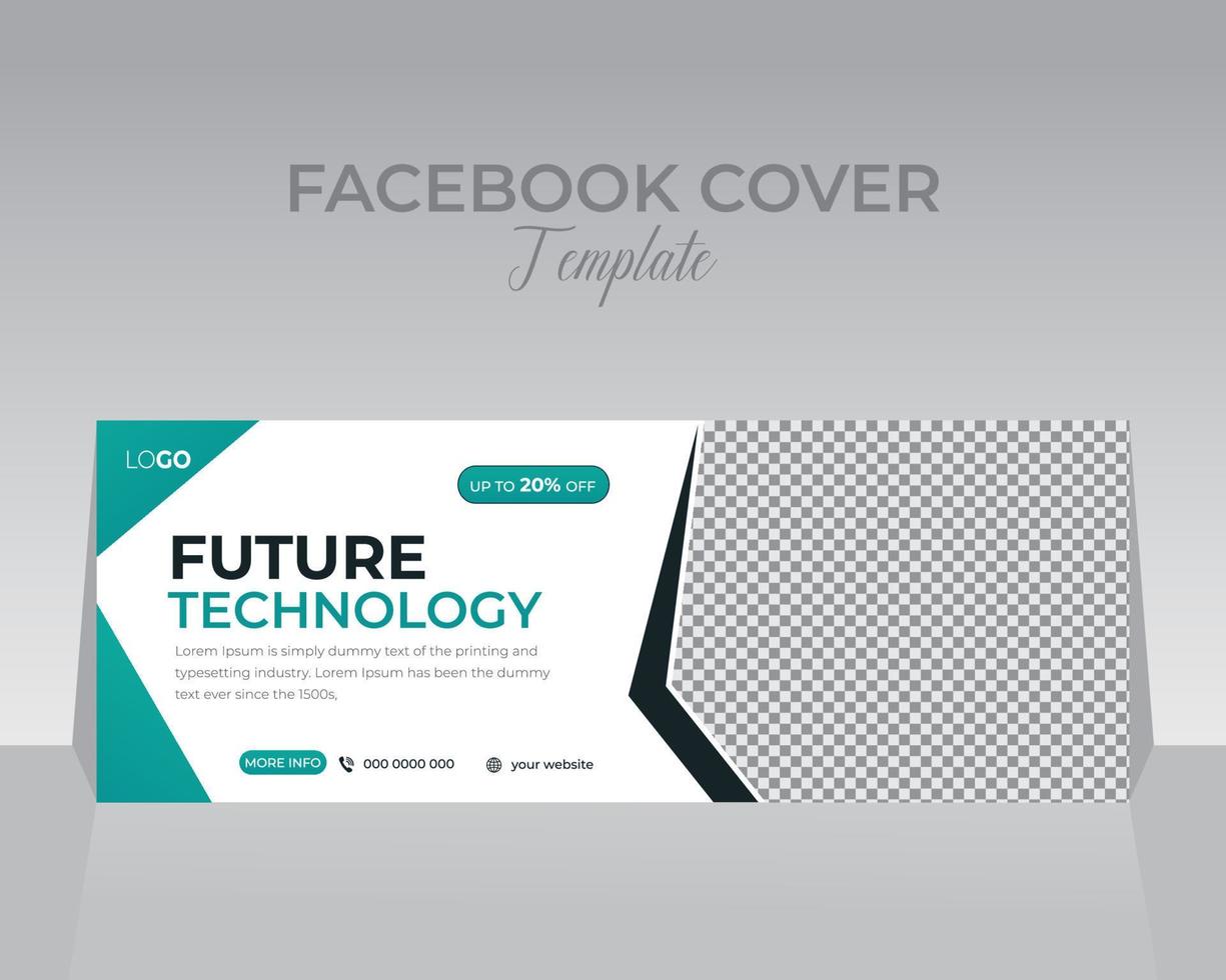 Technology Facebook Cover Template Design vector