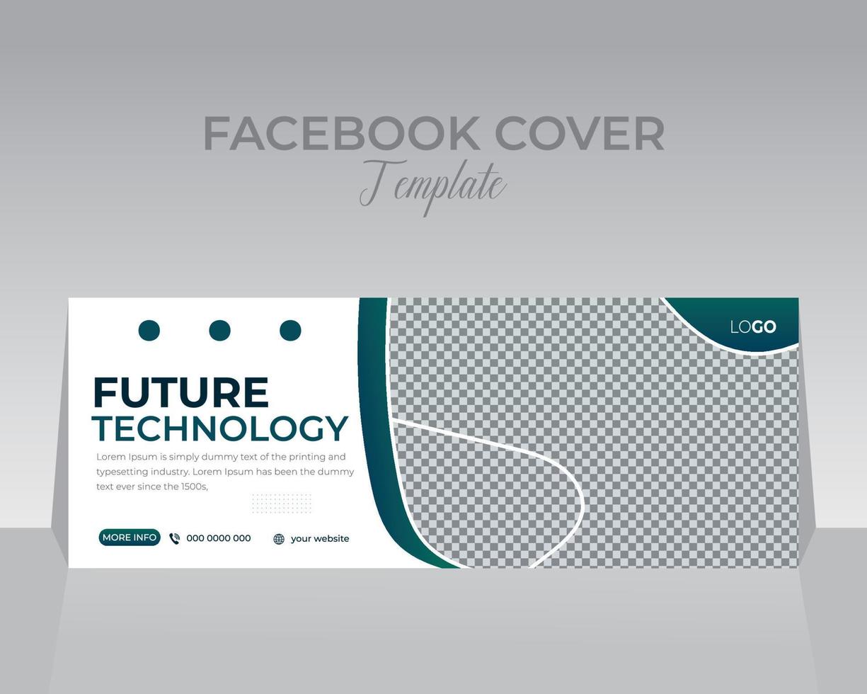 Technology Facebook Cover Template Design vector