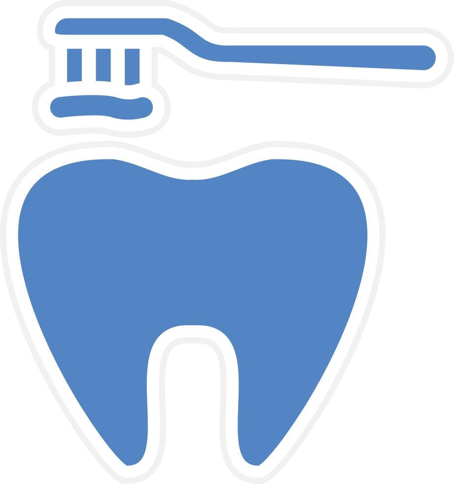 Cleaning Tooth with Brush Vector Icon Design