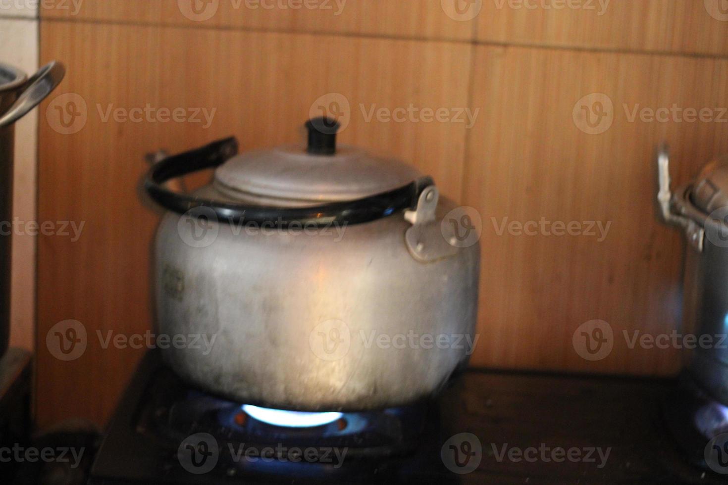 photo of hot kettle on stove