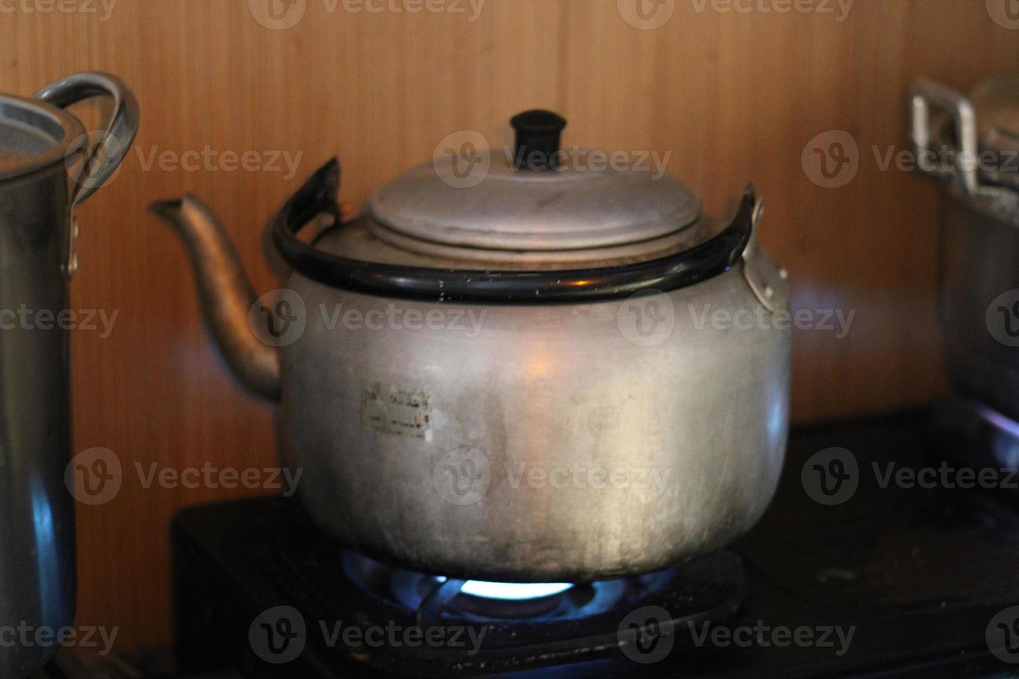 photo of hot kettle on stove