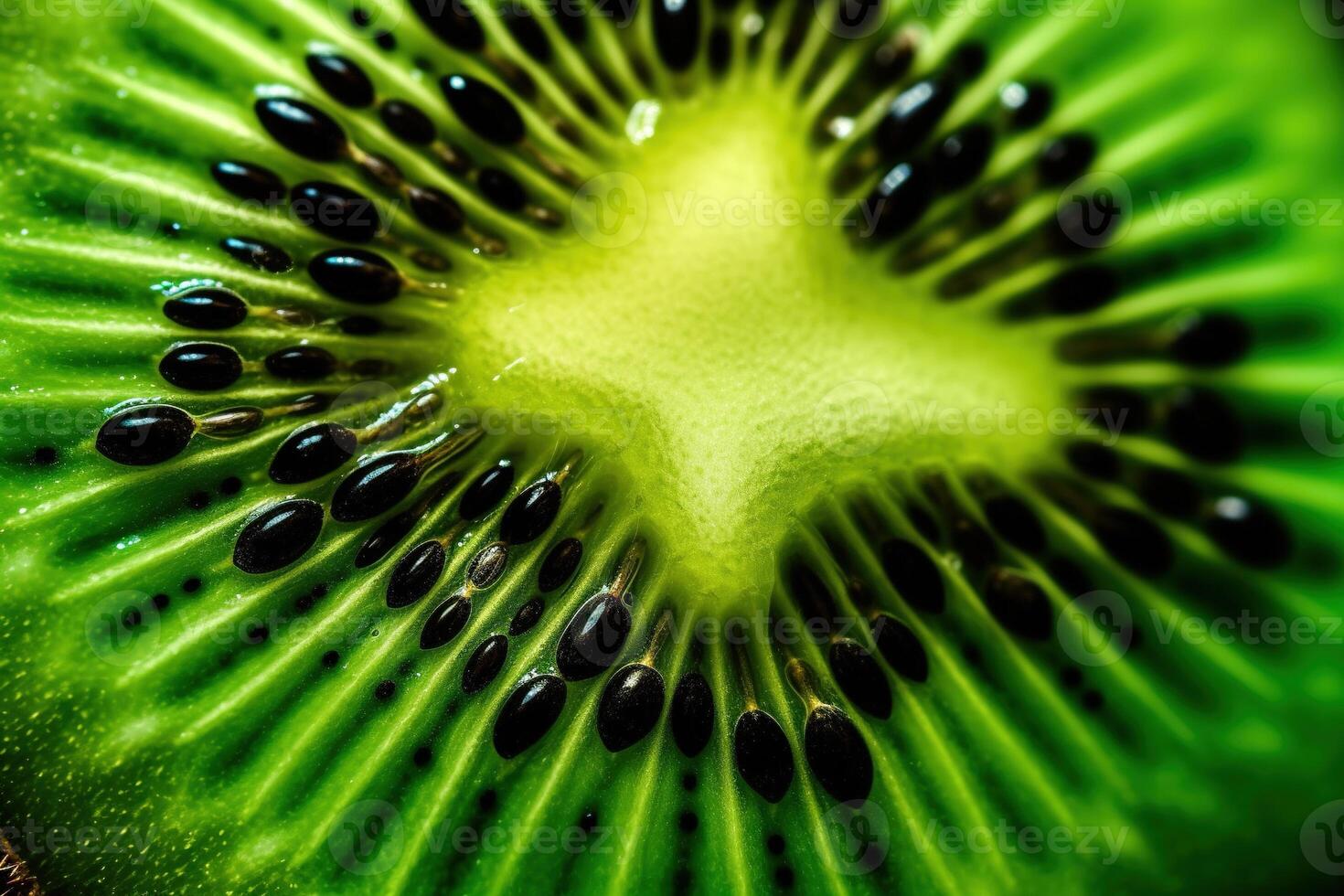 generativo ai, macro Fresco kiwi texturizado antecedentes foto