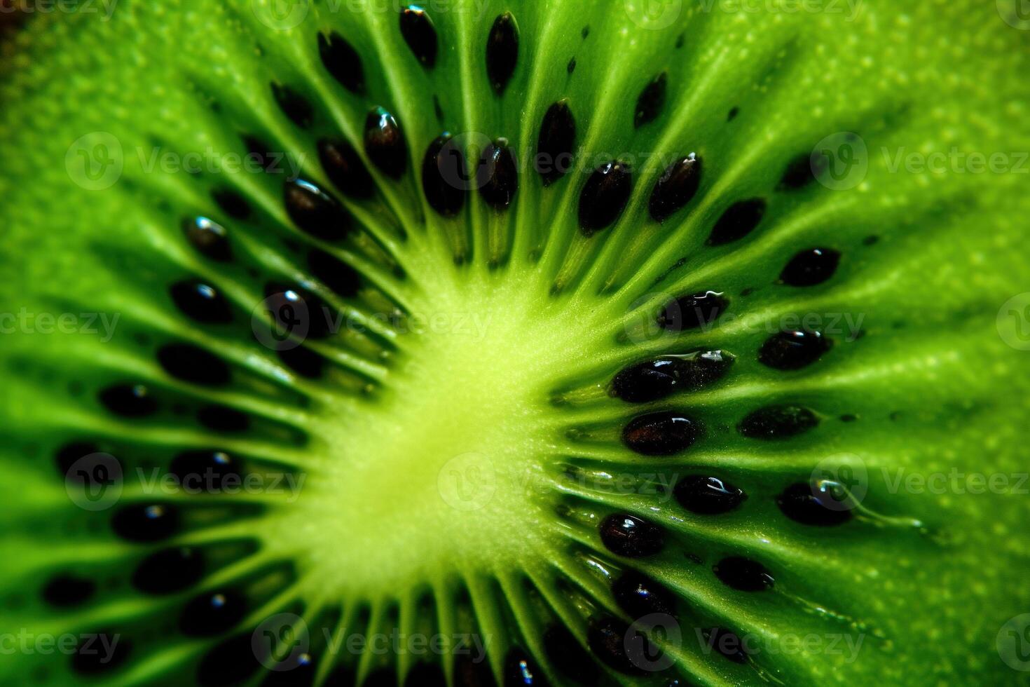 generativo ai, macro Fresco kiwi texturizado antecedentes foto