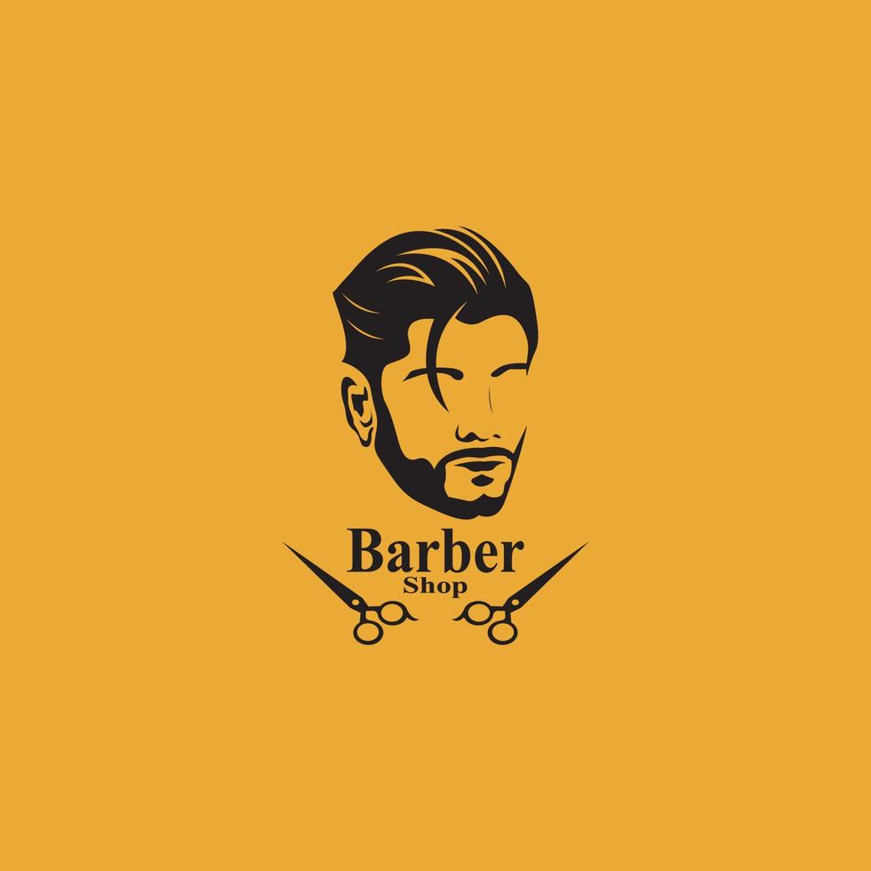 Barbero tienda pelo estilo silueta vector modelo