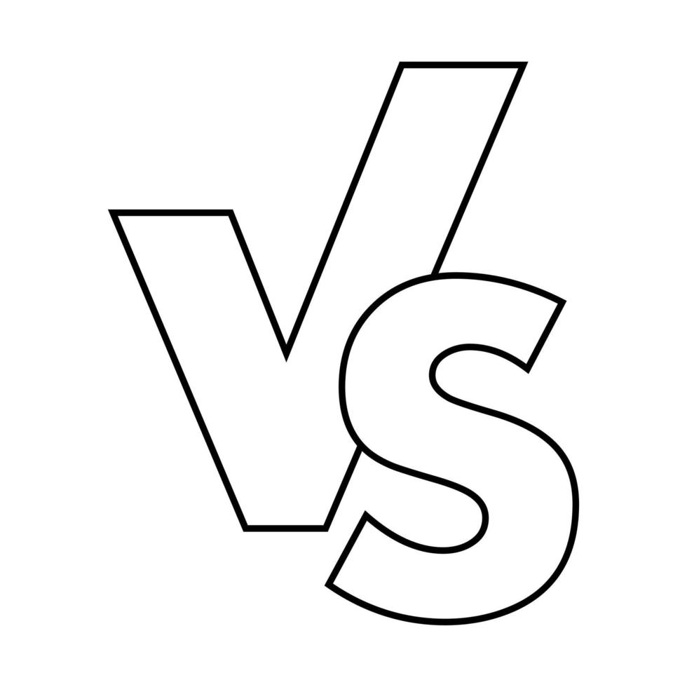 VS versus letters vector logo icon isolated on white background. VS versus symbol for confrontation or opposition design concept