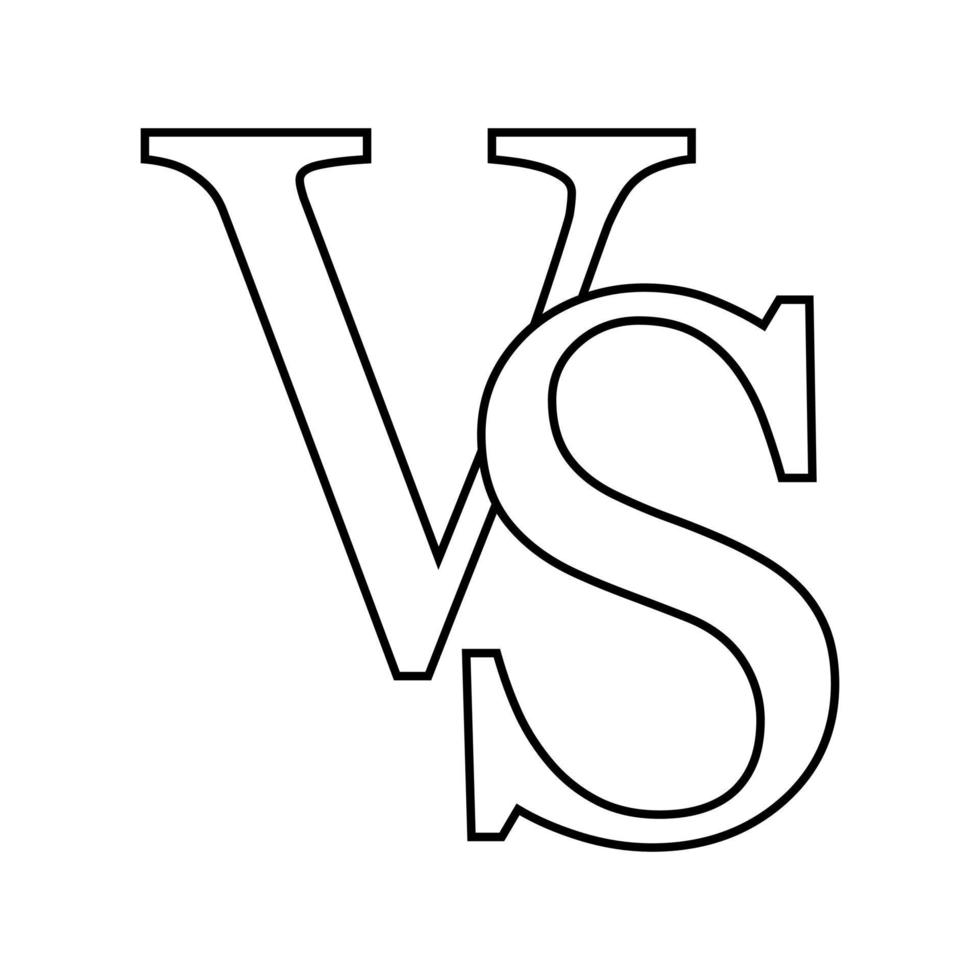 VS versus letters vector logo icon isolated on white background. VS versus symbol for confrontation or opposition design concept