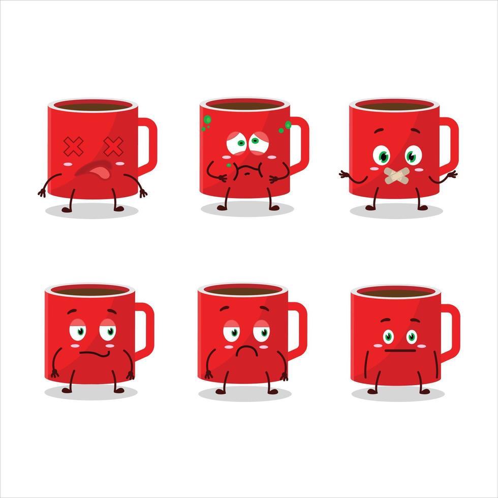 Glass of coffee cartoon character with nope expression vector