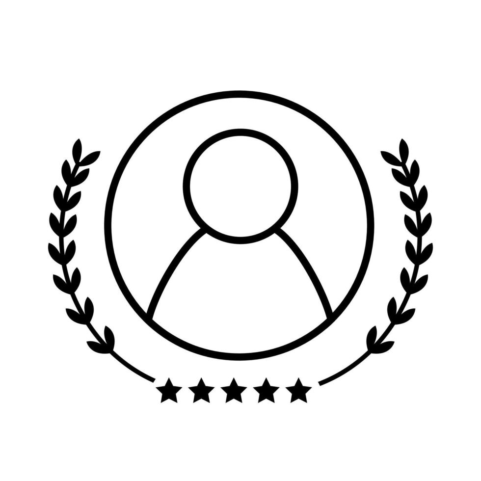 Employee of the month icon. talent award illustration sign. outstanding achievement symbol. winner logo. first place winner symbol.  reward for good work. successful person. accomplishment celebratio. vector