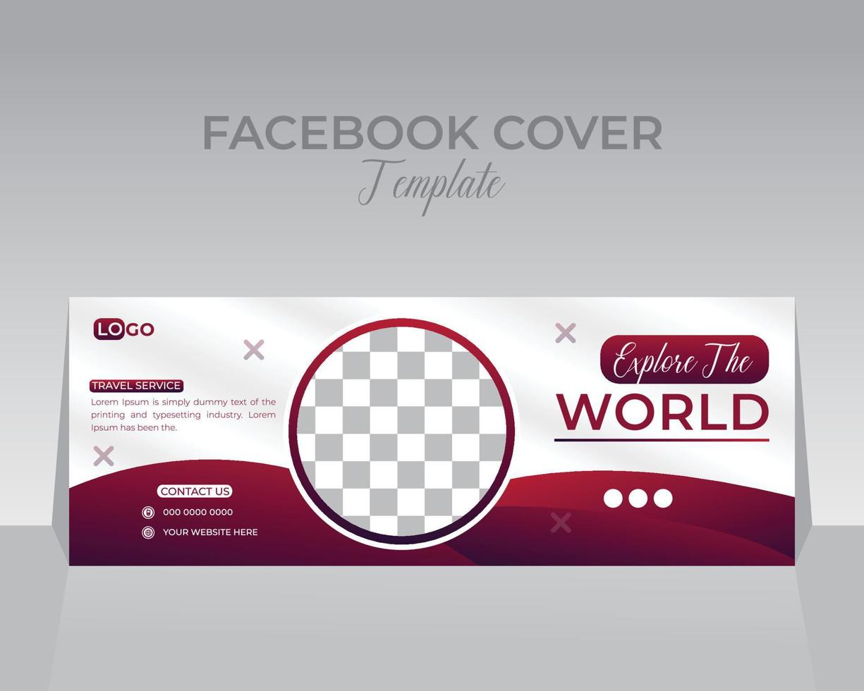 Travel Facebook Cover Template Design vector