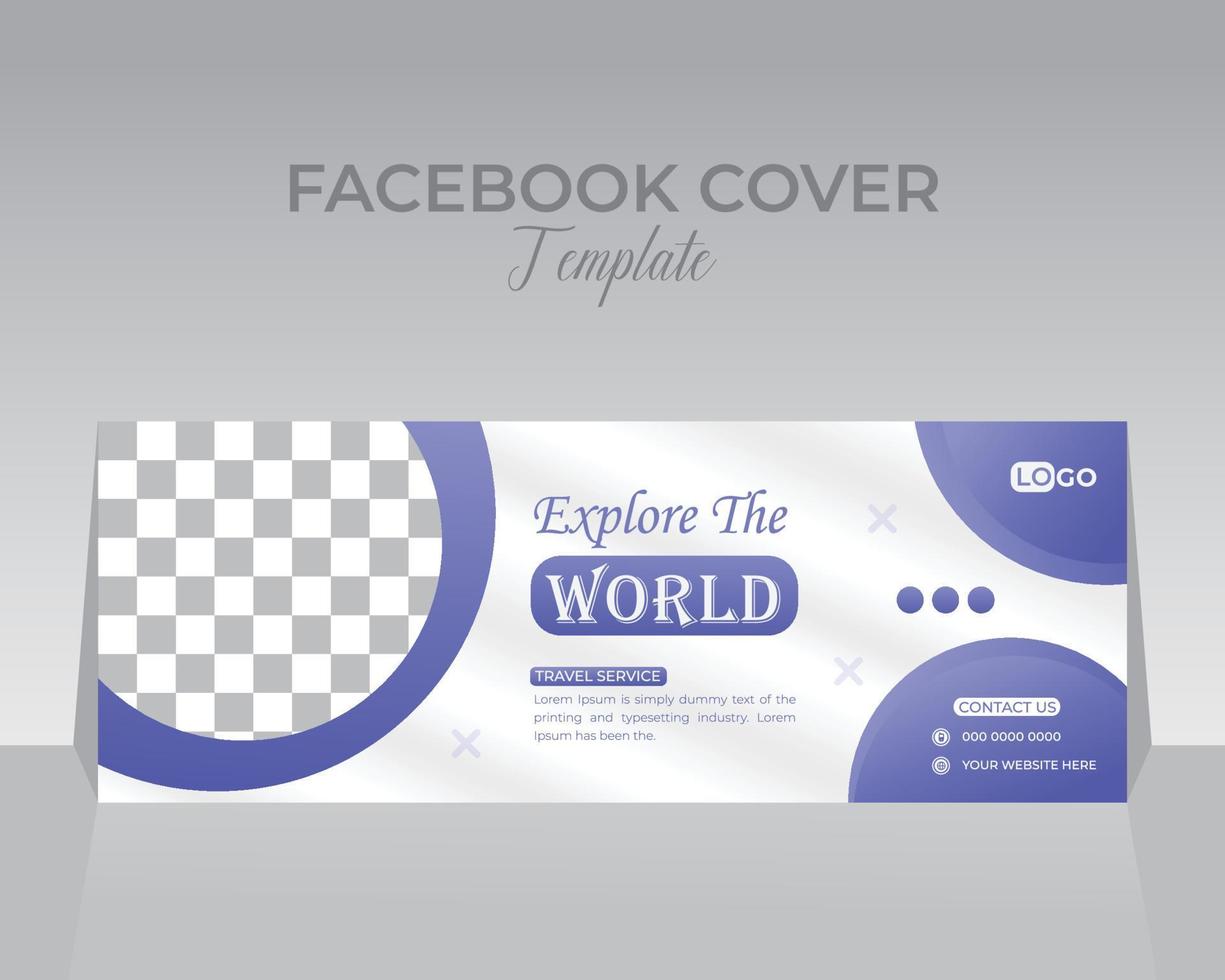 Travel Facebook Cover Template Design vector