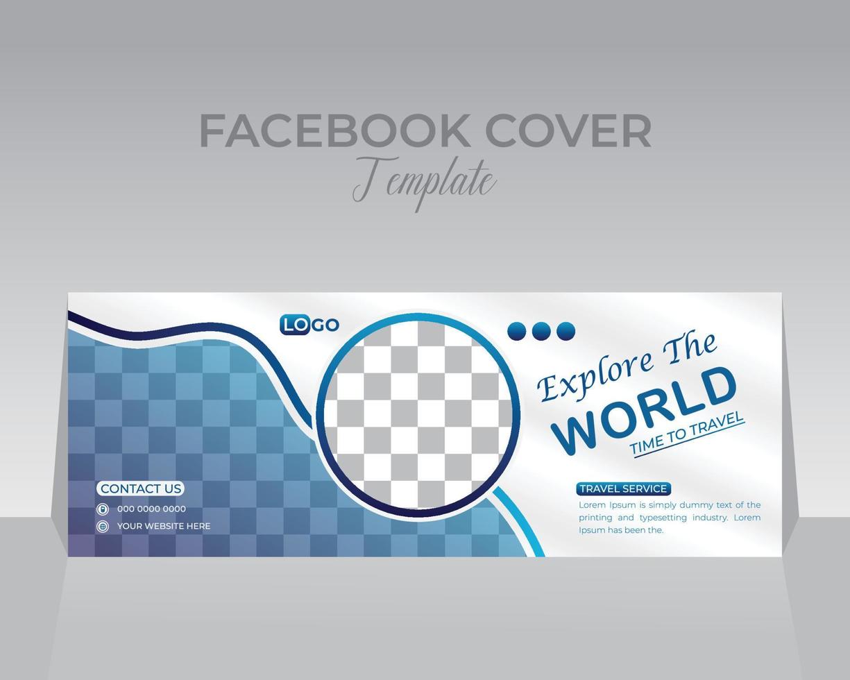 Travel Facebook Cover Template Design vector