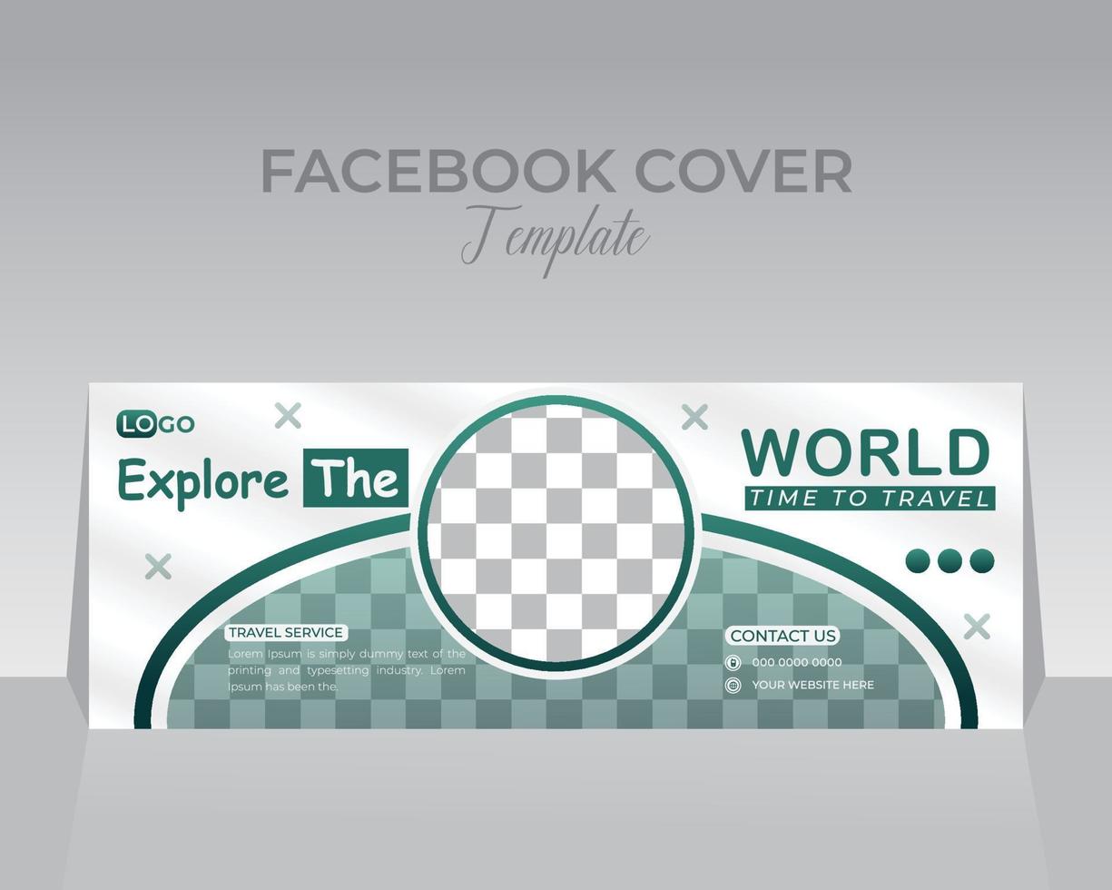 Travel Facebook Cover Template Design vector
