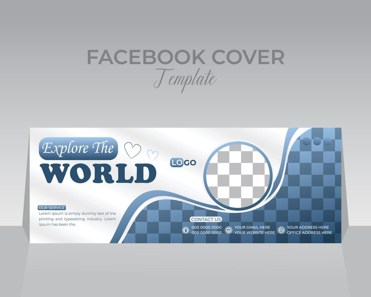 Travel Facebook Cover Template Design vector