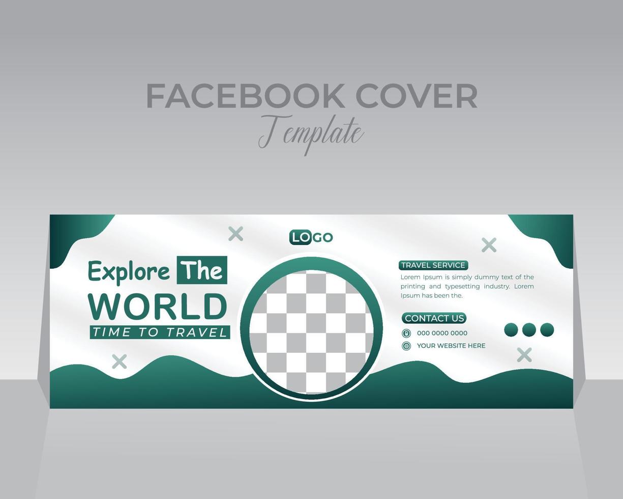 Travel Facebook Cover Template Design vector