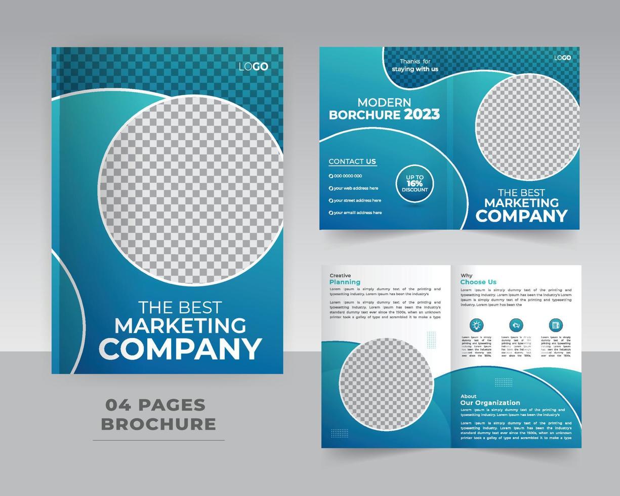 4 4 página negocio o corporativo márketing folleto modelo diseño vector