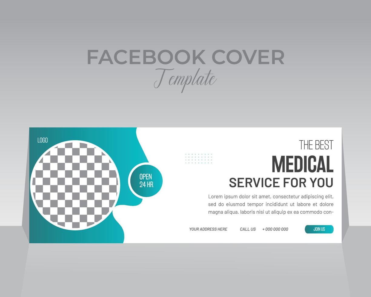 Medical or Healthcare Facebook Cover Template Design vector