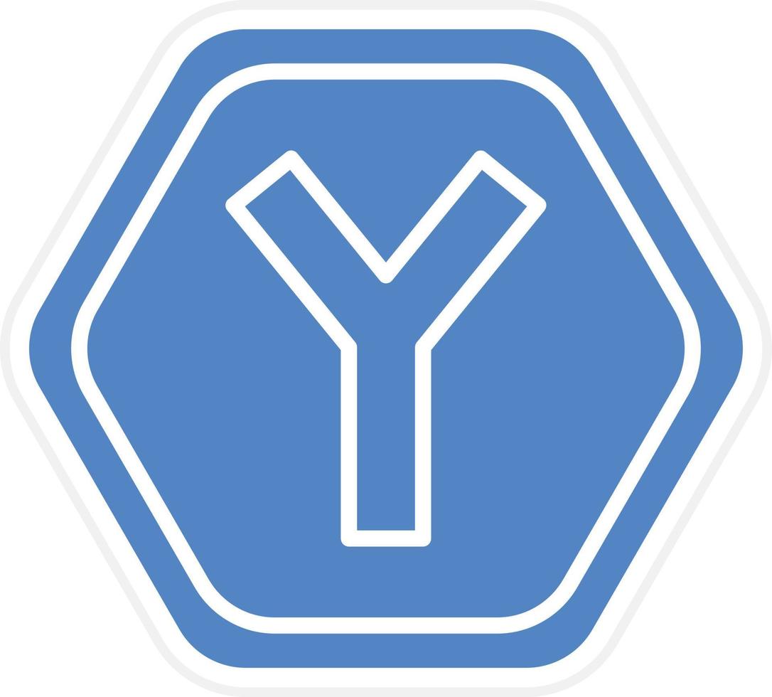 Y Intersection Vector Icon Design