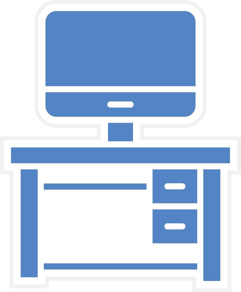 Computer Table Vector Icon Design