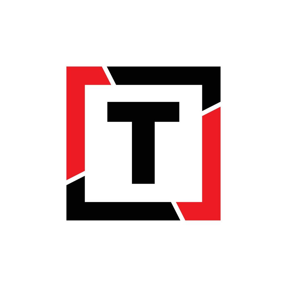 T company name monogram. T frame letter icon. vector
