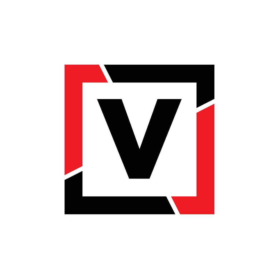 V company name monogram. V frame letter icon. vector